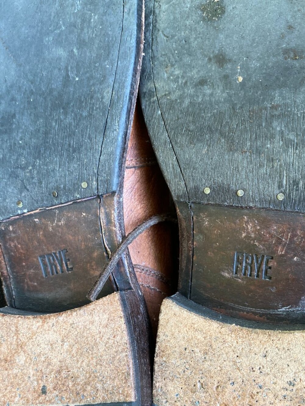 FRYE Veronica Flex Combat Distressed Brown Leather Lace Up Boots - Size 9 - Picture 8 of 8